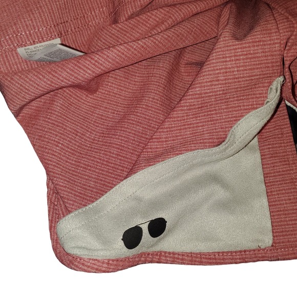 Avalanche Sz L Men's Performance Button Short Sleeve Woven Shirt Red Stripe - Picture 4 of 9